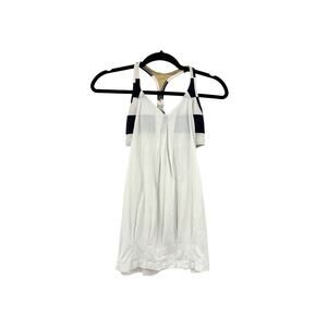 Lululemon Top Womens 4 No Limits Tank White Straightup Stripe Racerback Athletic